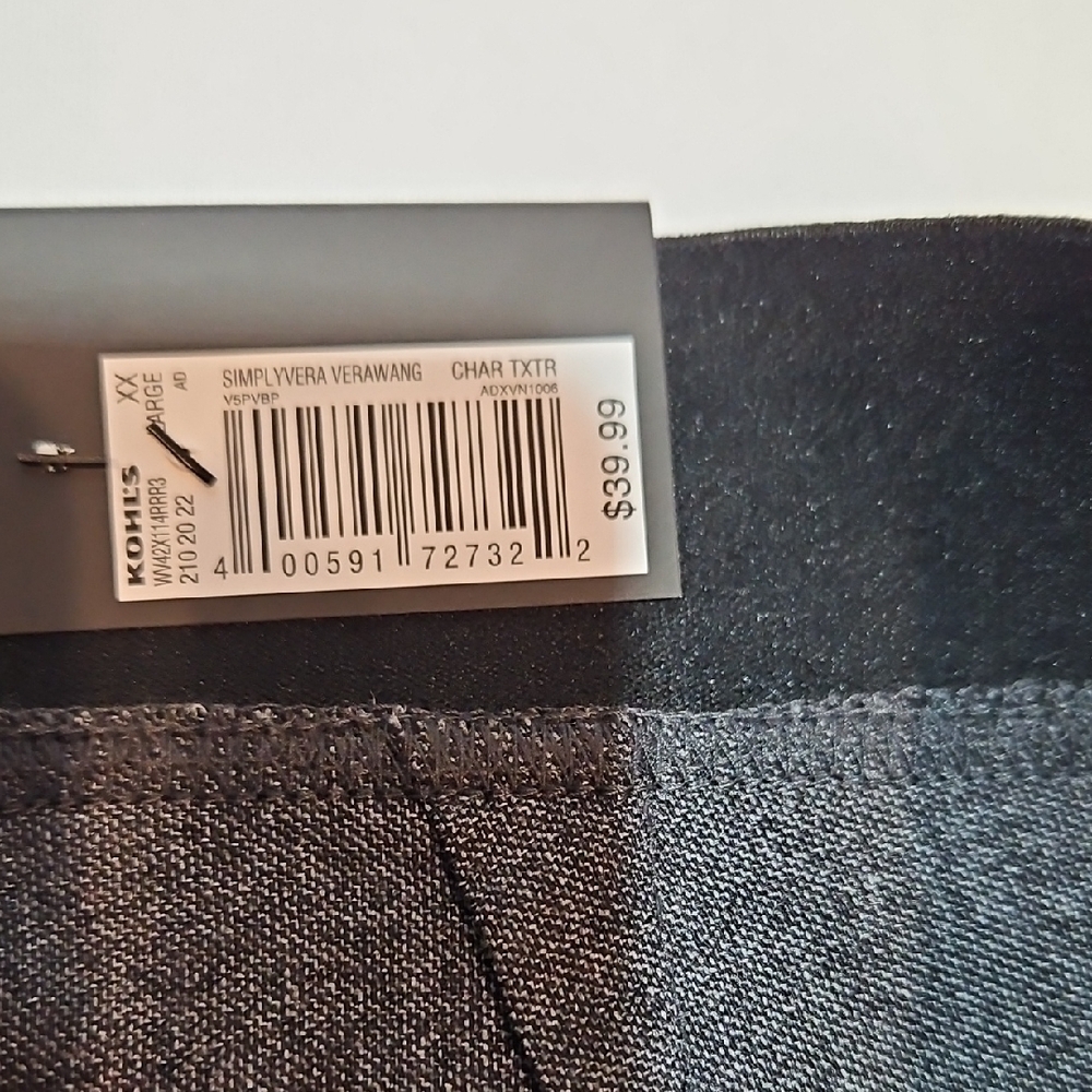 Simply Vera Vera Wang Charcoal Black Slim Straight Leg Mid-rise Pants XXL - Picture 7 of 13